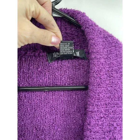 Vintage Le Chois Hong Kong Sweater Size 1X Plus Chunky Knit Barney Grape Purple - Picture 3 of 8